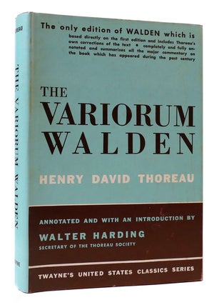 Item #307773 THE VARIORUM WALDEN. Henry David Thoreau
