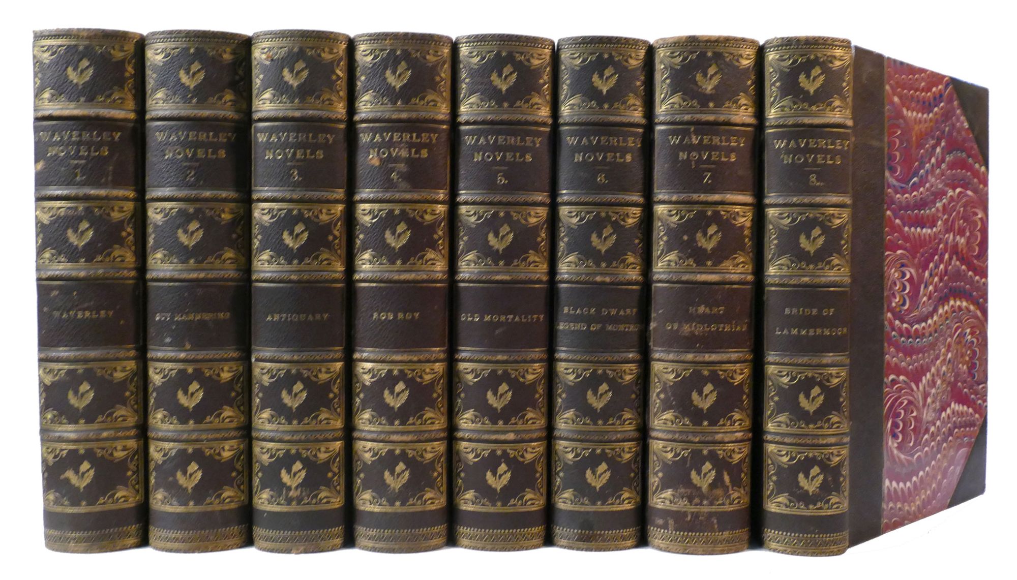 Set of 24 Antique Books, Sir Walter Scott, Waverley Novels C