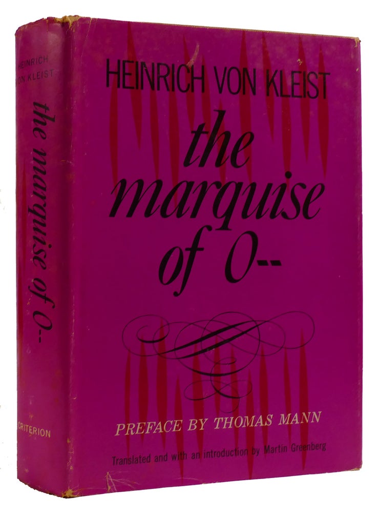 Item #309694 THE MARQUISE OF O AND OTHER STORIES. Heinrich Von Kleist.