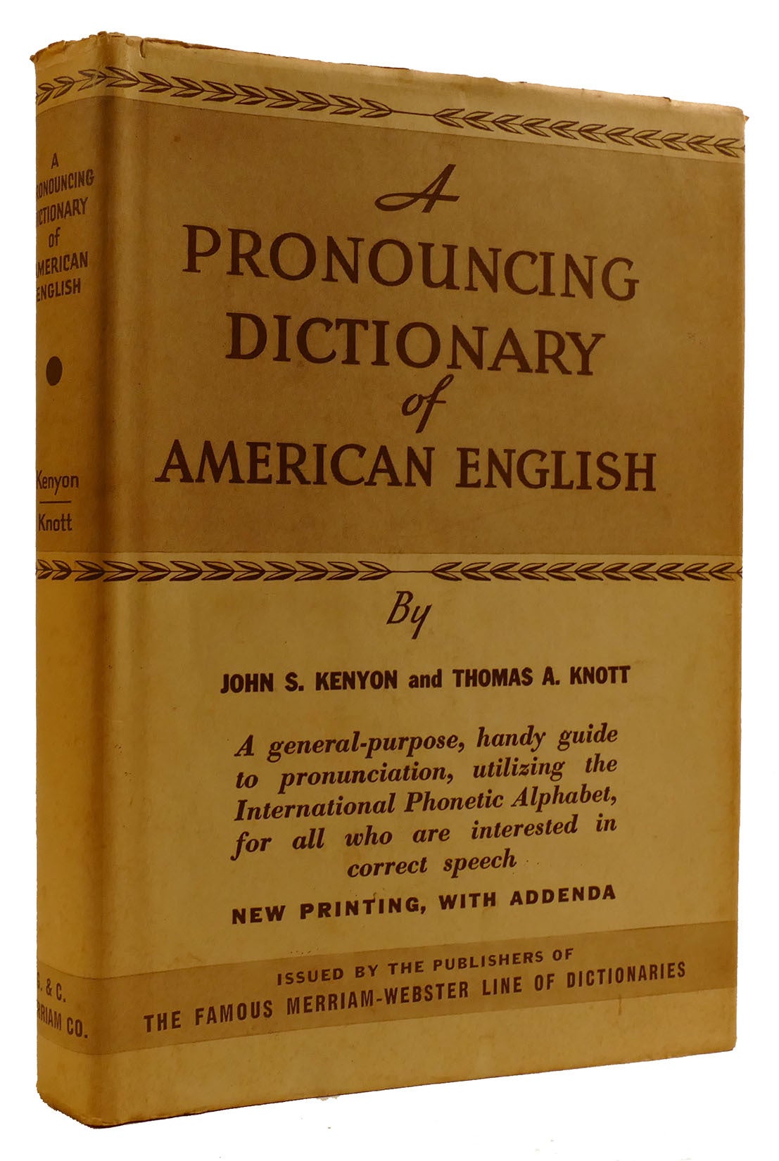A PRONOUNCING DICTIONARY OF AMERICAN ENGLISH | Thomas Albert Knott John ...