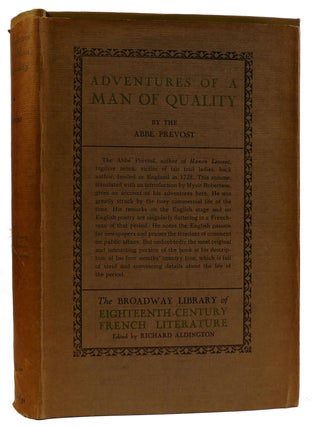 Item #311865 ADVENTURES OF A MAN OF QUALITY The Broadway Library of XVIII Century French...