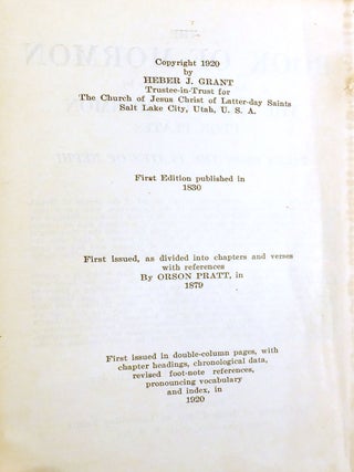 THE BOOK OF MORMON; An Account Written by the Hand of Mormon Upon Plates Taken from the Plates of Nephi