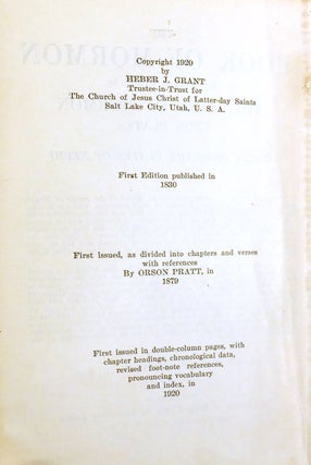 THE BOOK OF MORMON; An Account Written by the Hand of Mormon Upon Plates Taken from the Plates of Nephi