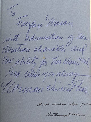 NORMAN VINCENT PEALE: MINISTER TO MILLIONS A Biography Signed
