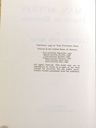 HUMAN ACTION; A Treatise on Economics