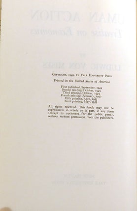 HUMAN ACTION; A Treatise on Economics