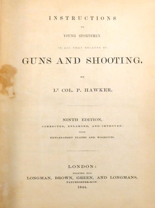 INSTRUCTION TO YOUNG SPORTSMEN IN ALL THAT RELATES TO GUNS AND SHOOTING