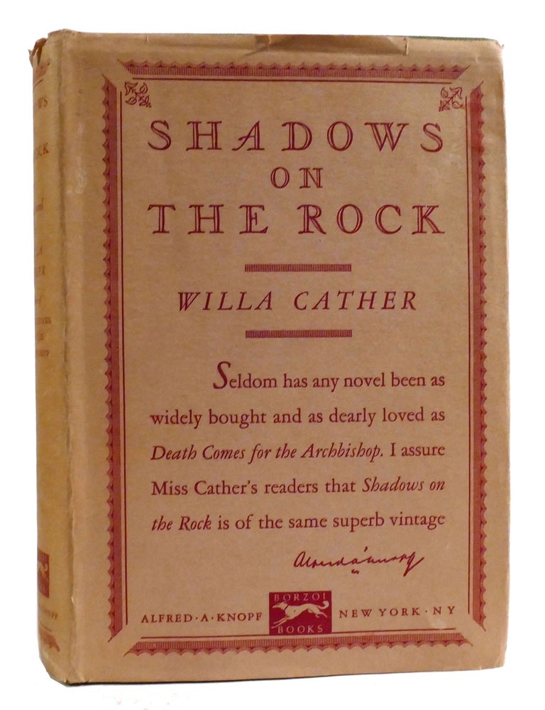 Item #317898 SHADOWS ON THE ROCK. Willa Cather.