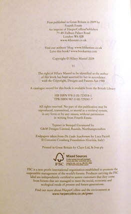 WOLF HALL; Signed