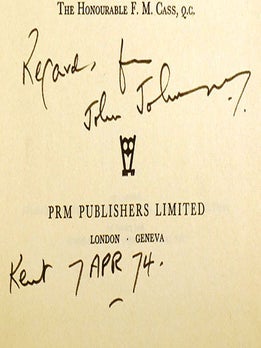 THE NORTH AMERICAN JOHNSONS; A Short Story of Triumph and Tragedy Signed