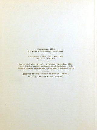 THE OUTLINE OF HISTORY 4 VOLUME SET; Being a Plain History of Life and Mankind
