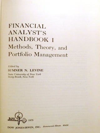 THE FINANCIAL ANALYST'S HANDBOOK 2 VOLUME SET; Methods, Theory and Portfolio Management, Analysis by Industry