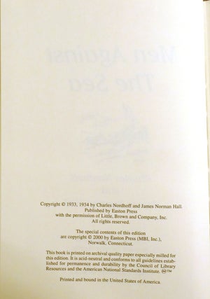 THE BOUNTY TRILOGY 3 VOLUME SET: MUTINY ON THE BOUNTY, PITCAIRN'S ISLAND, MEN AGAINST THE SEA; Easton Press