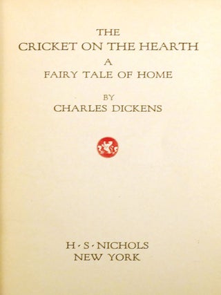 THE CRICKET ON THE HEARTH; A Fairy Tale of Home