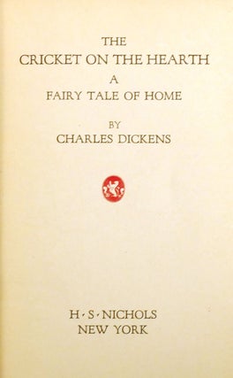 THE CRICKET ON THE HEARTH; A Fairy Tale of Home