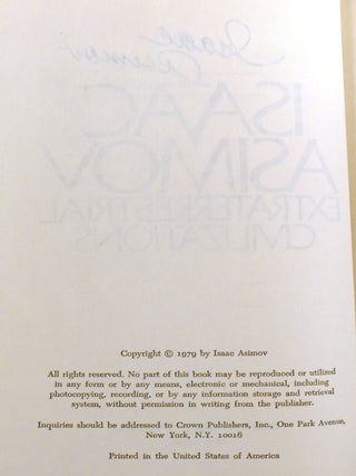 EXTRATERRESTRIAL CIVILIZATIONS; Signed