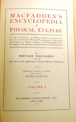 MACFADDEN'S ENCYCLOPEDIA OF PHYSICAL CULTURE VOLUMES I-III