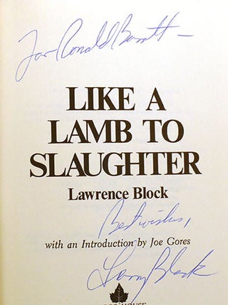 LIKE A LAMB TO SLAUGHTER Signed