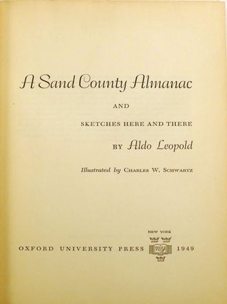 A SAND COUNTY ALMANAC And Sketches Here and There