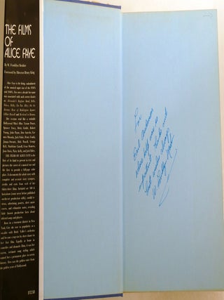 THE FILMS OF ALICE FAYE Signed