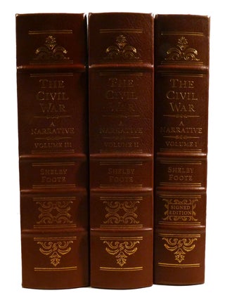 THE CIVIL WAR : A NARRATIVE IN 3 VOLUMES SET: FORT SUMTER TO PERRYVILLE - FREDERICKSBURG TO MERIDIAN - RED RIVER TO APPOMATTOX SIGNED; Fort Sumter to Perryville - Fredericksburg to Meridian - Red River to Appomattox Signed