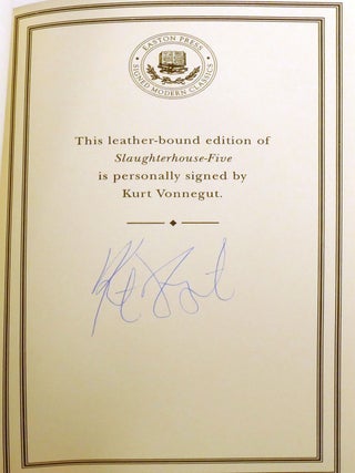 SLAUGHTERHOUSE-FIVE; Signed Easton Press