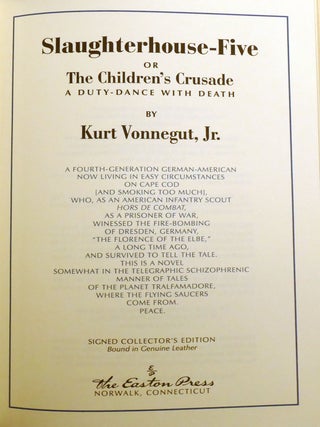 SLAUGHTERHOUSE-FIVE; Signed Easton Press
