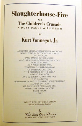 SLAUGHTERHOUSE-FIVE; Signed Easton Press