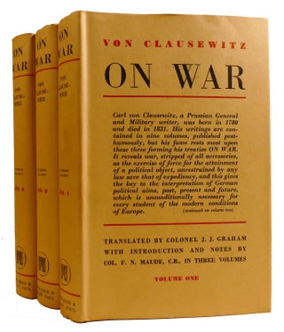 Item #331091 ON WAR IN THREE VOLUMES. Carl Von Clausewitz