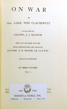 ON WAR IN THREE VOLUMES