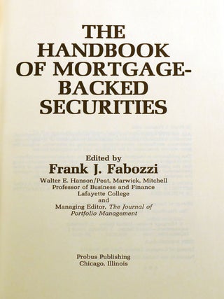 THE HANDBOOK OF MORTGAGE-BACKED SECURITIES