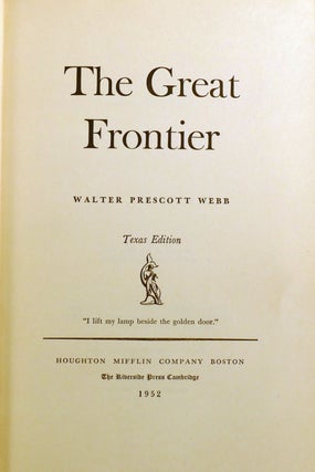 THE GREAT FRONTIER; Signed