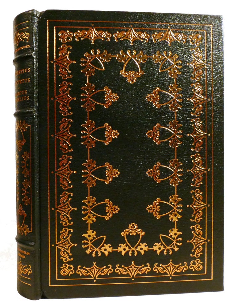 Item #332679 ON THE NATURE OF THINGS, DISCOURSES, MEDTITATIONS; Franklin Library. Epictetus Lucretius, Marcus Aurelius.