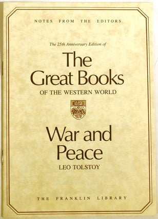 WAR AND PEACE THREE VOLUME SET; A Syntopicon of the Great Books of the Western World Franklin Library