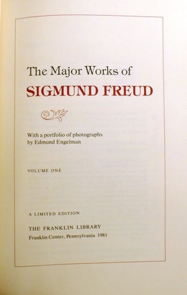 THE MAJOR WORKS OF SIGMUND FREUD 3 VOLUME SET; Franklin Library