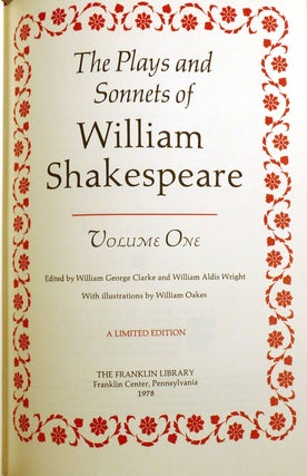 THE PLAYS AND SONNETS OF WILLIAM SHAKESPEARE 7 VOLUME SET; Franklin Library