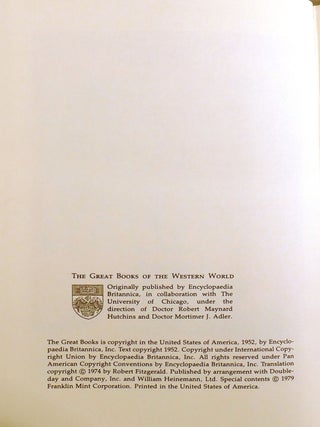 THE ILIAD AND THE ODYSSEY 2 VOLUME SET; Franklin Library