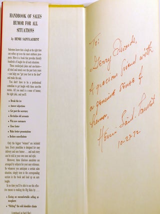 HANDBOOK OF SALES HUMOR FOR ALL SITUATIONS; Signed