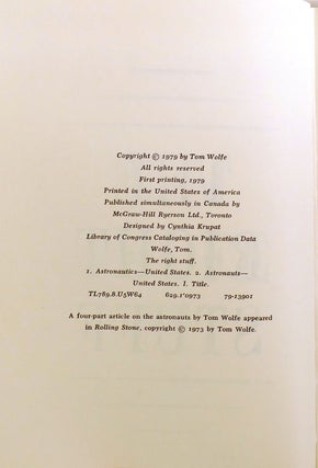 THE RIGHT STUFF; Signed