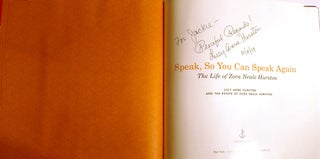 SPEAK, SO YOU CAN SPEAK AGAIN; The Life of Zora Neale Hurston Signed