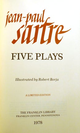 FIVE PLAYS; No Exit, the Flies, Dirty Hands, the Respectful Prostitute, the Condemned of Altona Signed Franklin Library