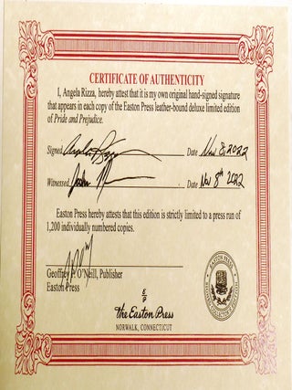 PRIDE AND PREJUDICE; Easton Press Signed