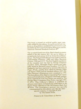 THE ILIAD AND THE ODYSSEY; John Flaxman