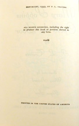 MARY POPPINS OPENS THE DOOR; Signed