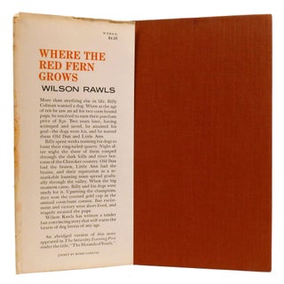 WHERE THE RED FERN GROWS; The Story of Two Dogs and a Boy Signed