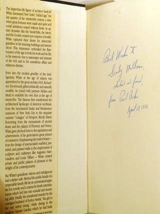 STANNY; The Gilded Life of Stanford White Signed