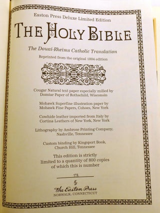 THE HOLY BIBLE; Easton Press