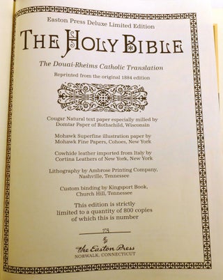 THE HOLY BIBLE; Easton Press