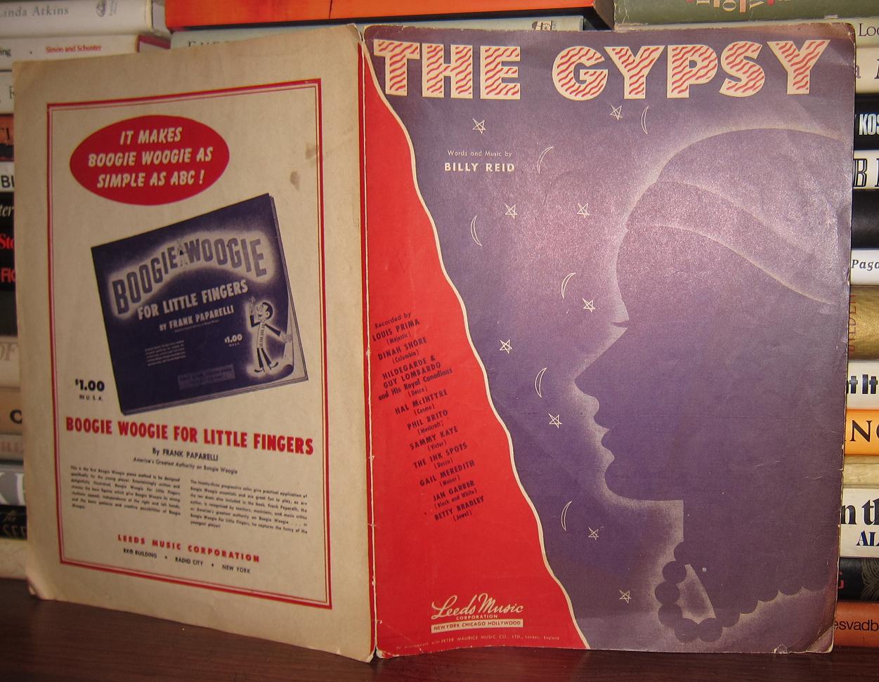 THE GYPSY Sheet Music Billy Reid Early Printing