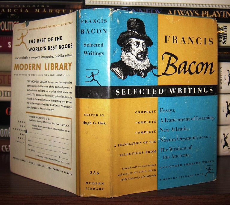 Item #43108 FRANCIS BACON SELECTED WRITINGS. Francis Bacon.